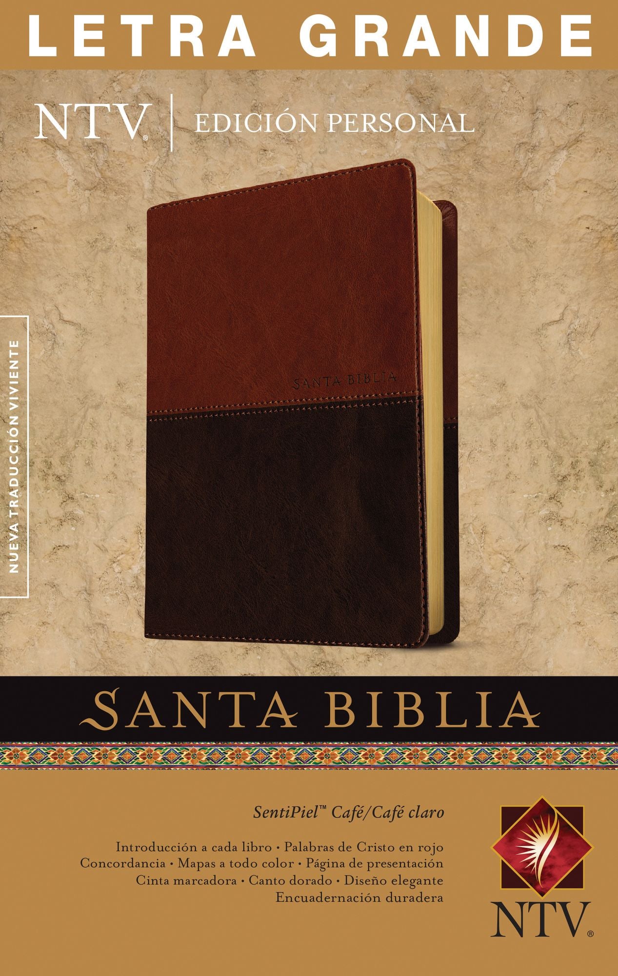 Santa Biblia NTV, Edición personal, letra grande, DuoTono (Letra Roja, SentiPiel, Café/Café claro)