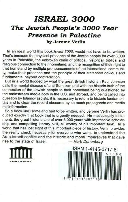 Israel 3000 Years: The Jewish People's 3000 Year Presence in Palestine
