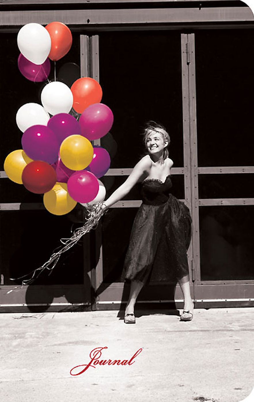 Small Elastic Closure Journal - Girl with Balloons