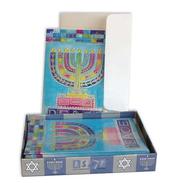Peace Menorah Hanukkah Boxed Card