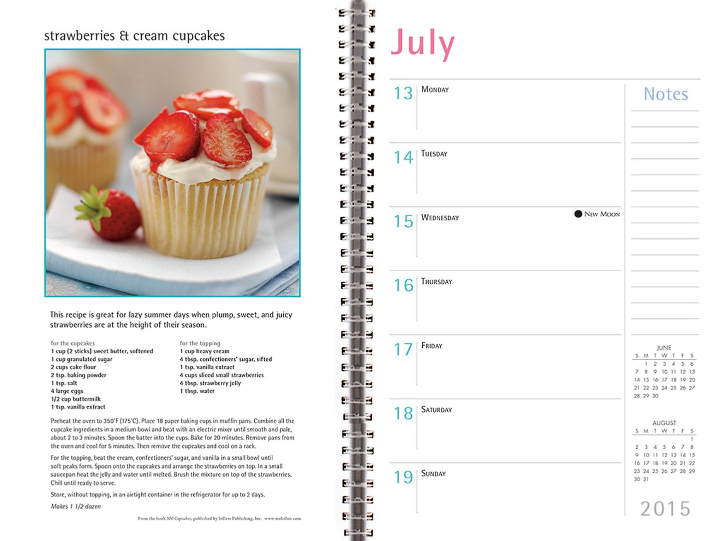 2015 Cupcake Weekly Engagement Calendar