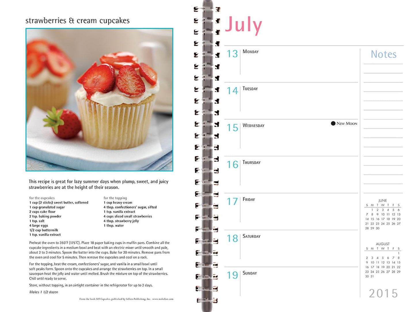 2015 Cupcake Weekly Engagement Calendar