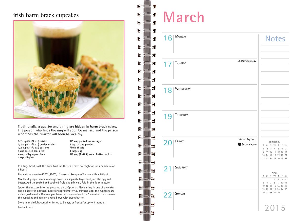 2015 Cupcake Weekly Engagement Calendar