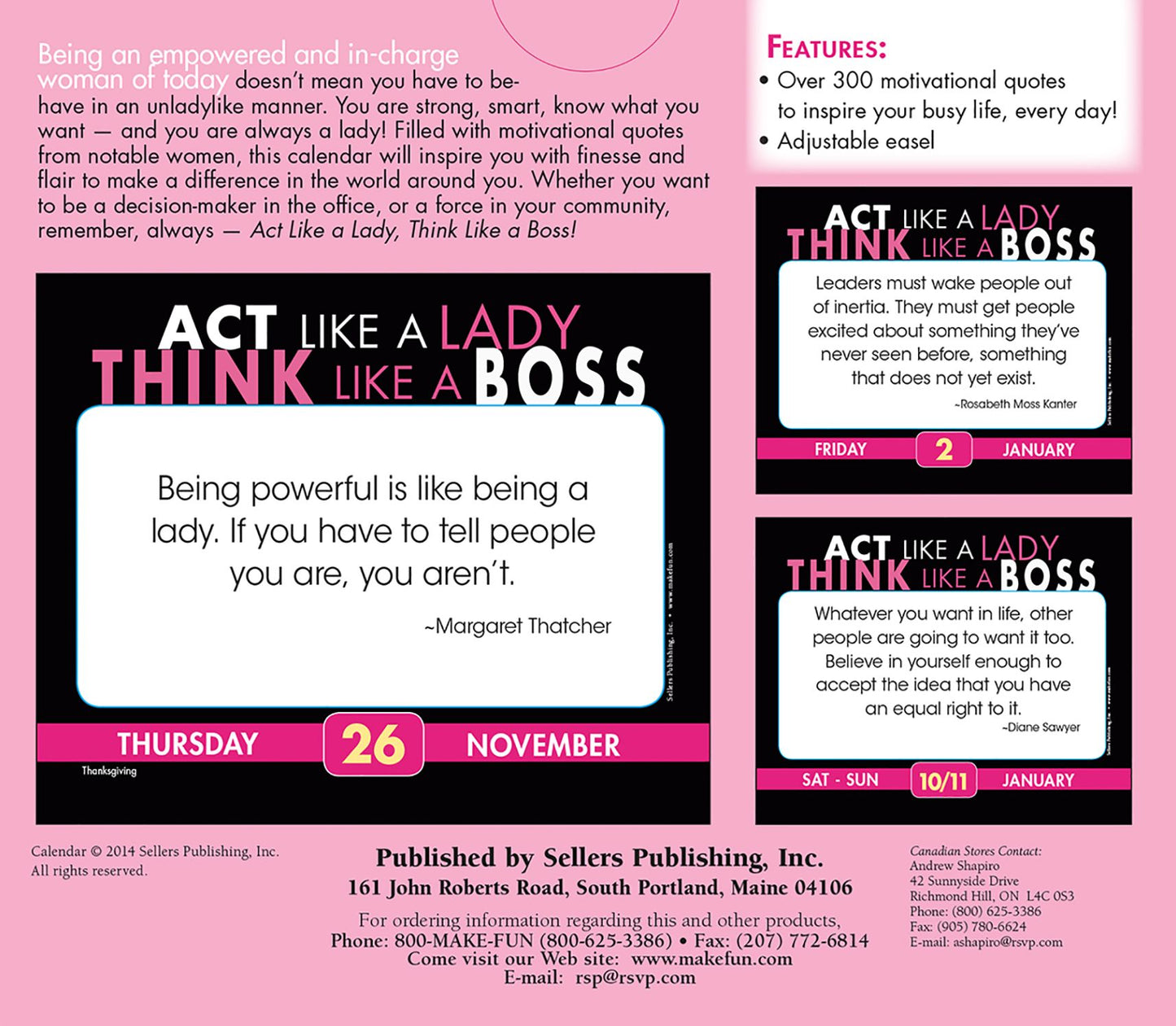 2015 Act Like a Lady, Think Like a Boss Box Calendar