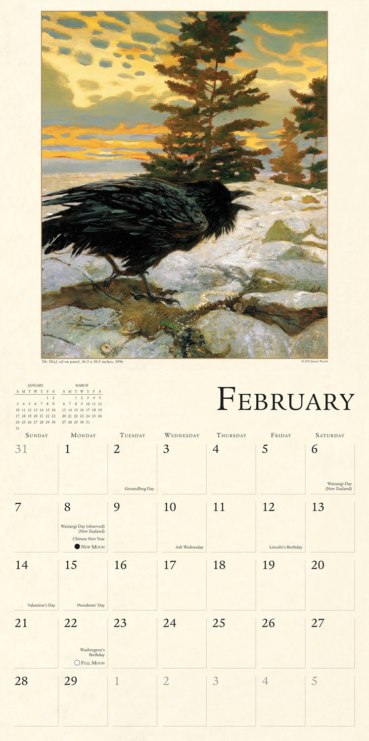 2016 Art of Jamie Wyeth, The Wall Calendar