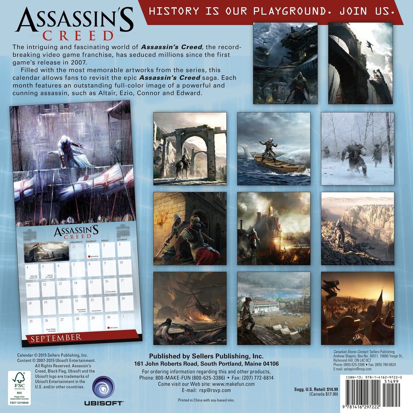 2016 Assassins Creed Wall Calendar
