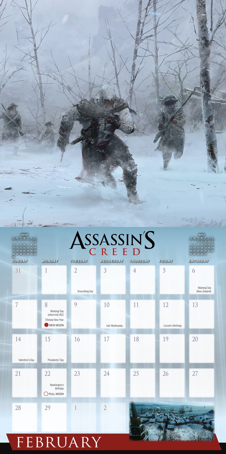 2016 Assassins Creed Wall Calendar