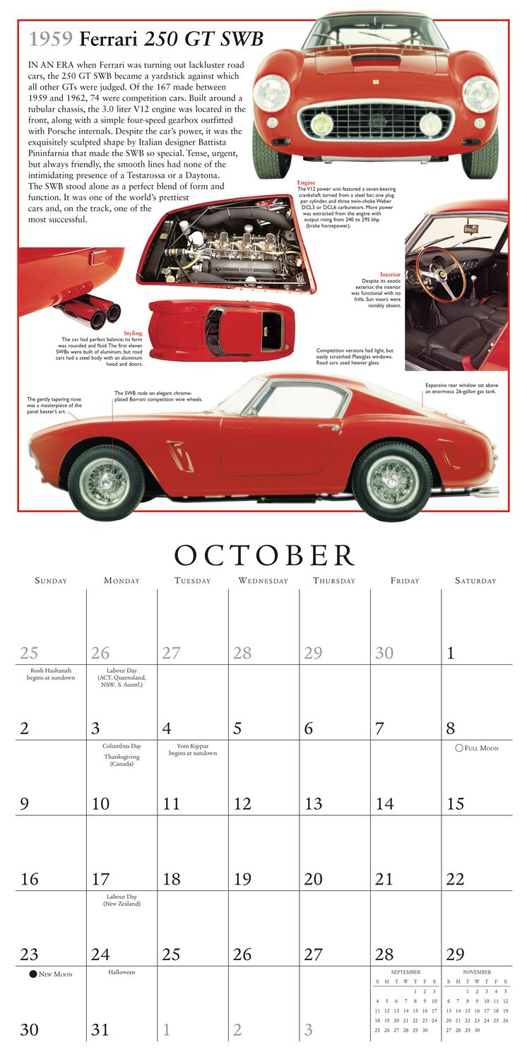 2016 Classics: Ultimate Automobiles Wall Calendar