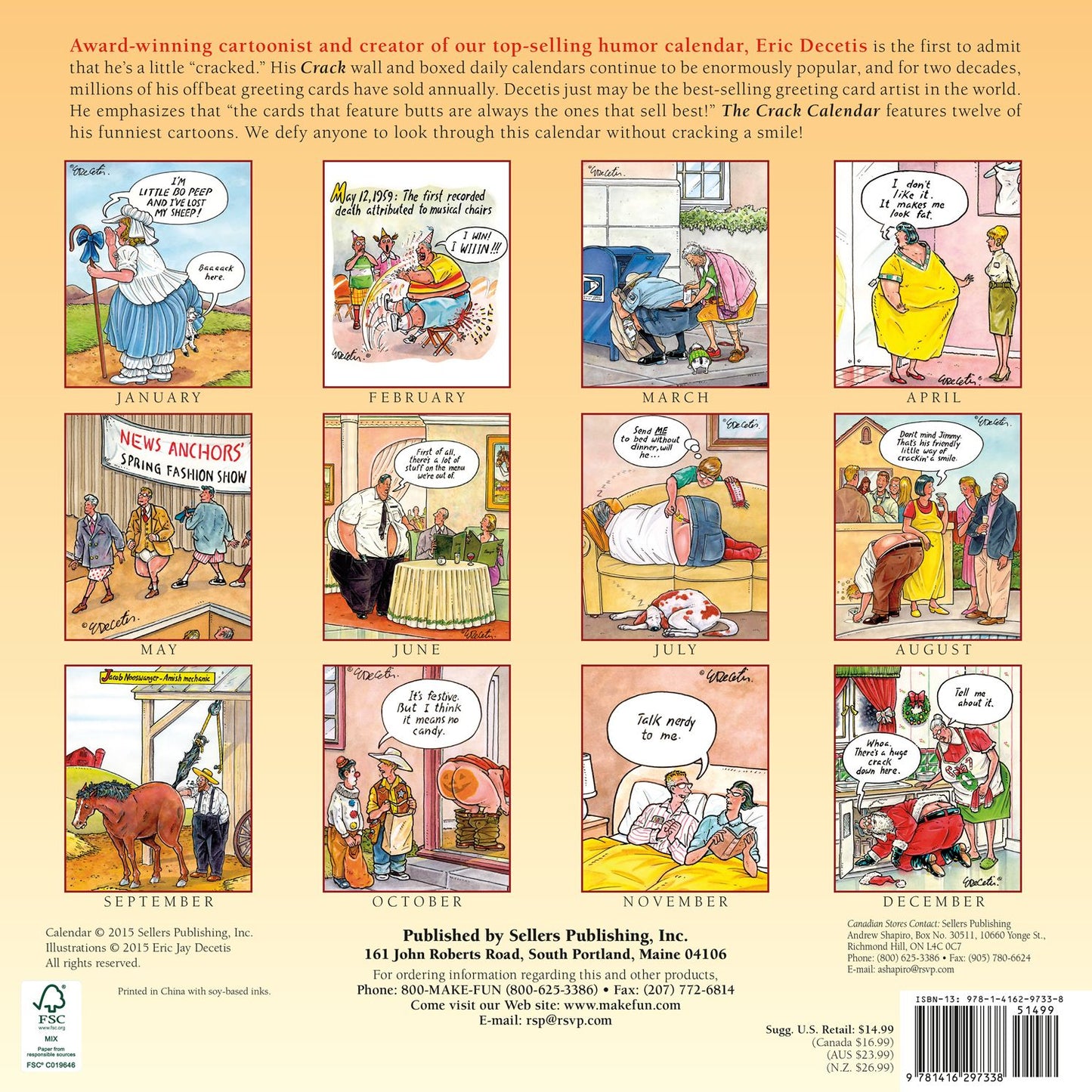 2016 Crack Calendar Decetis Wall Calendar