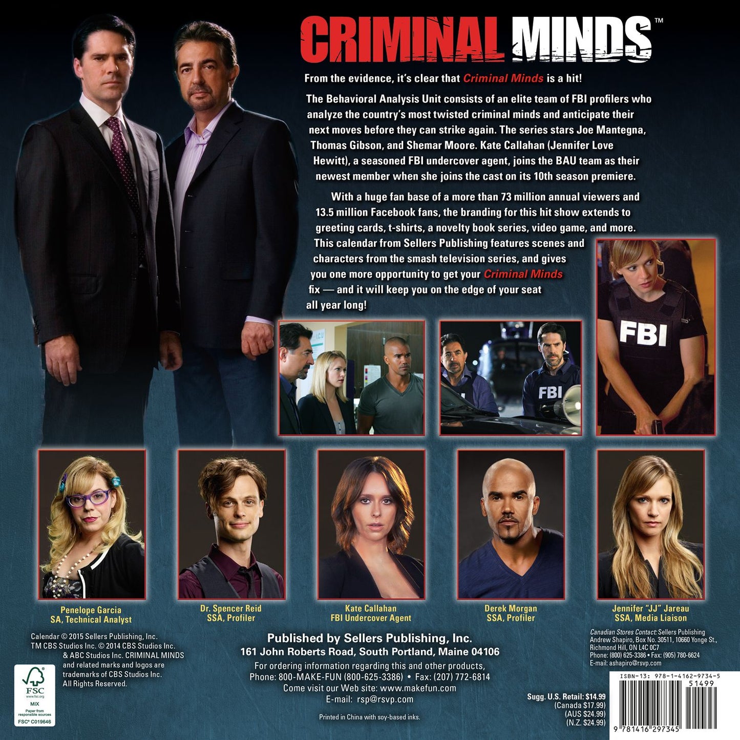 2016 Criminal Minds Wall Calendar