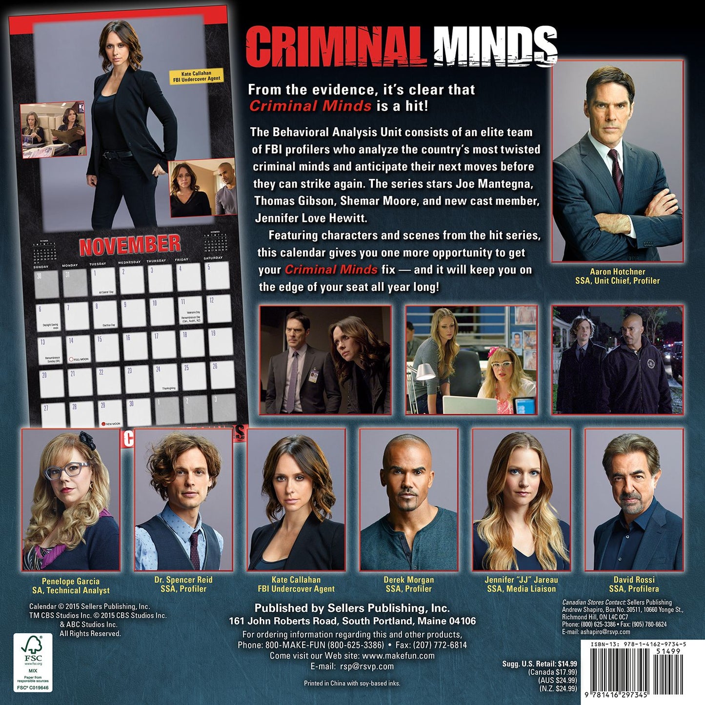 2016 Criminal Minds Wall Calendar