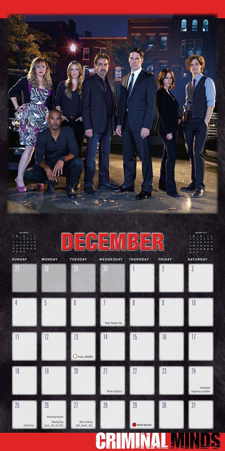 2016 Criminal Minds Wall Calendar