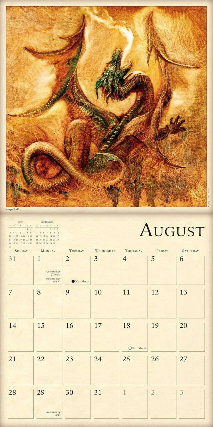 2016 Dragons by Ciruelo Wall Calendar