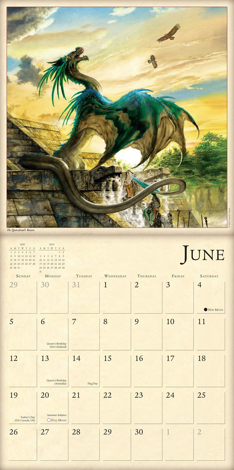 2016 Dragons by Ciruelo Wall Calendar