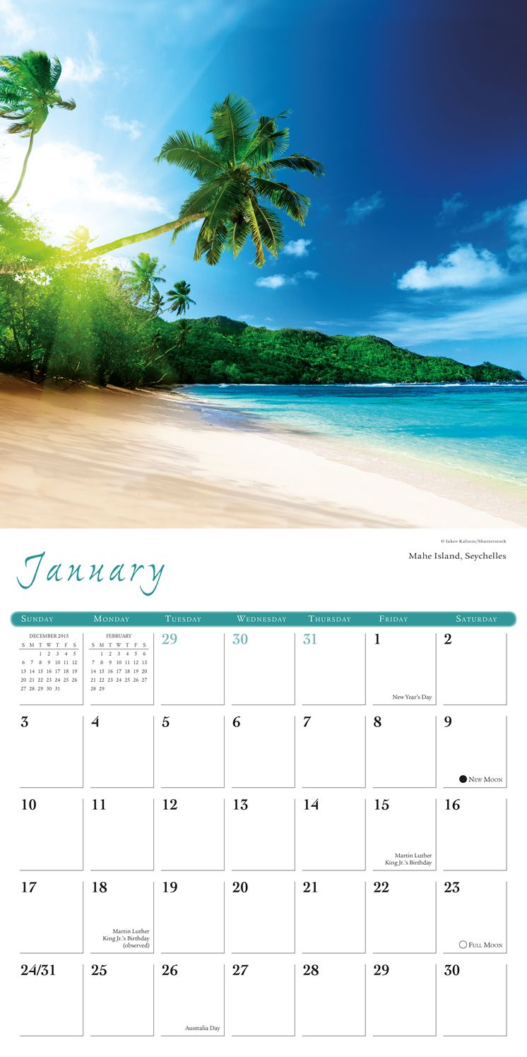 2016 Islands in the Sun Wall Calendar