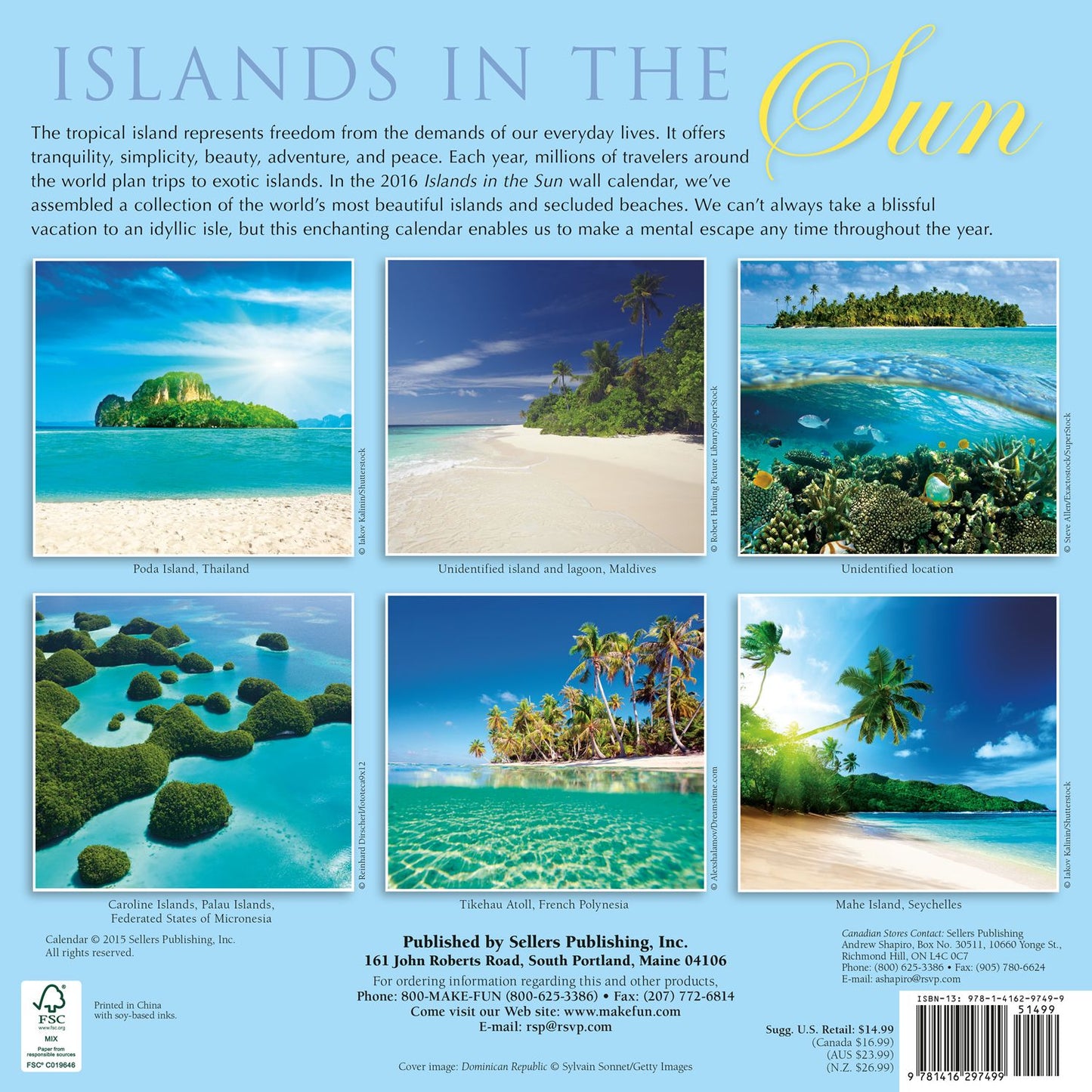 2016 Islands in the Sun Wall Calendar