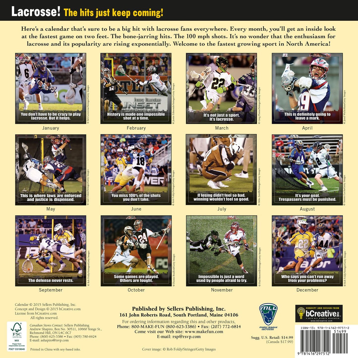 2016 Lacrosse Wall Calendar