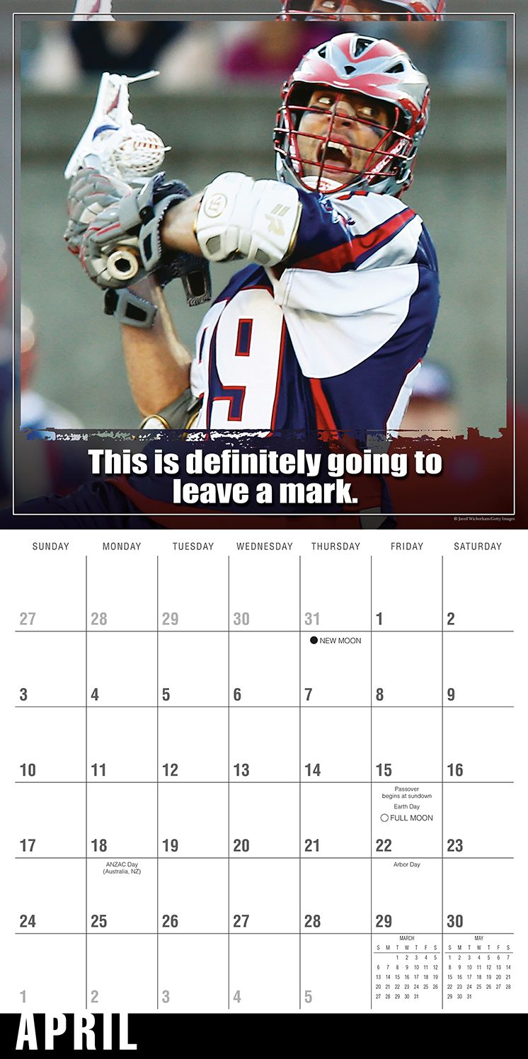 2016 Lacrosse Wall Calendar