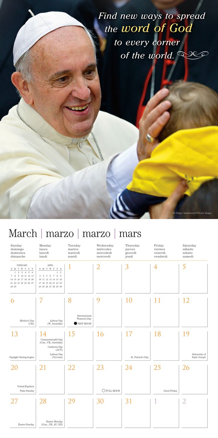 2016 Pope Francis Wall Calendar