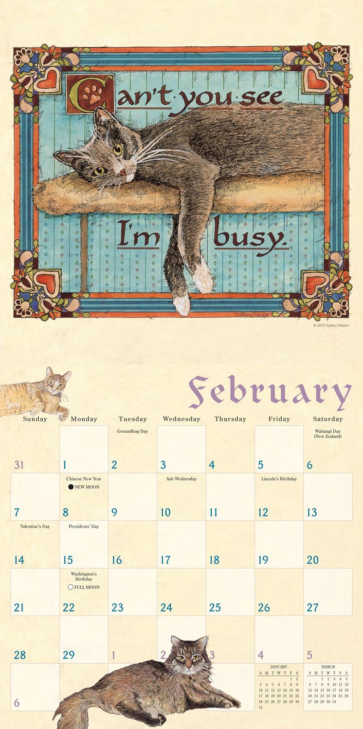2016 Proverbial Cat Wall Calendar