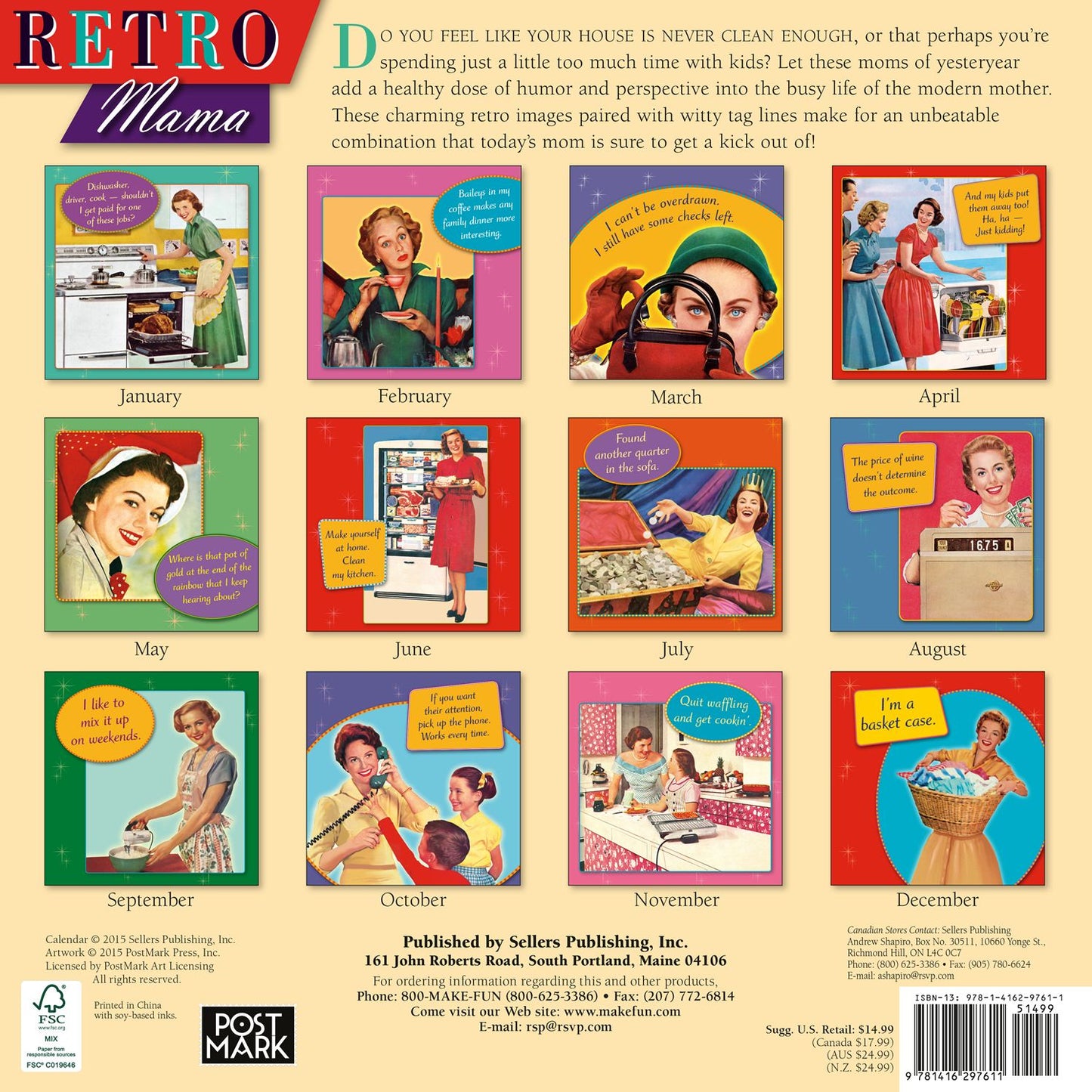 2016 Retro Mama Wall Calendar