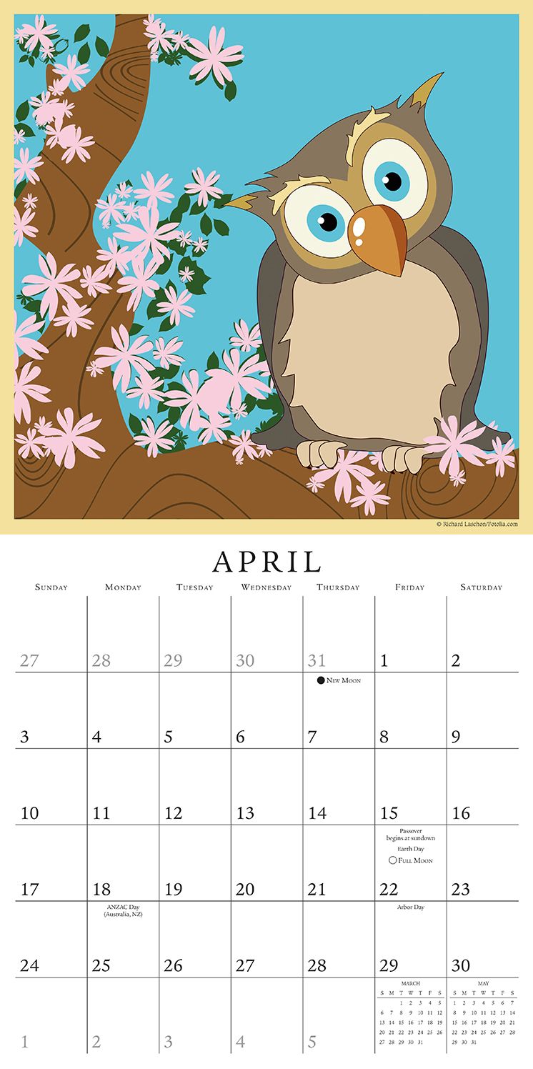 2016 Simply Owls Wall Calendar