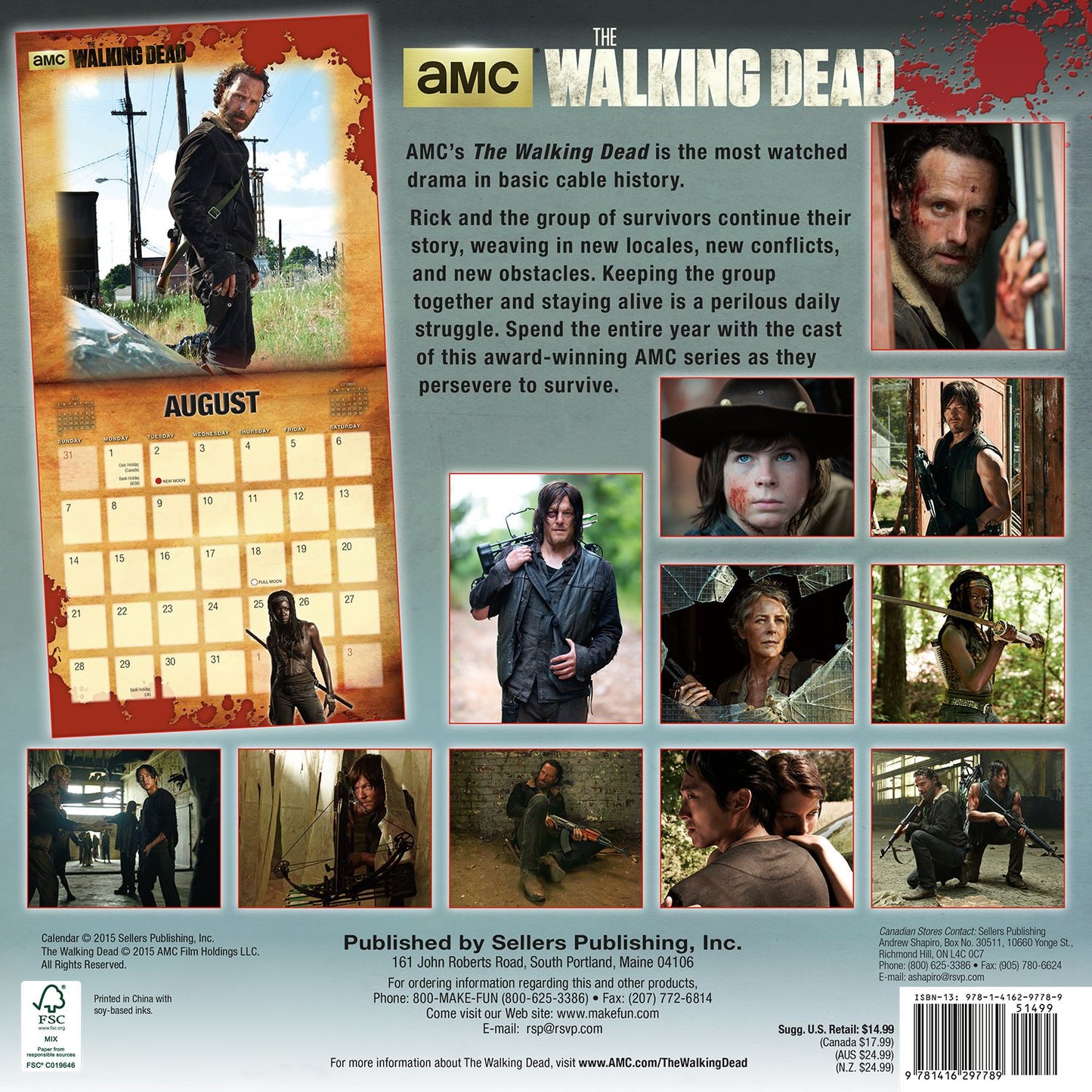 2016 Walking Dead, The Wall Calendar