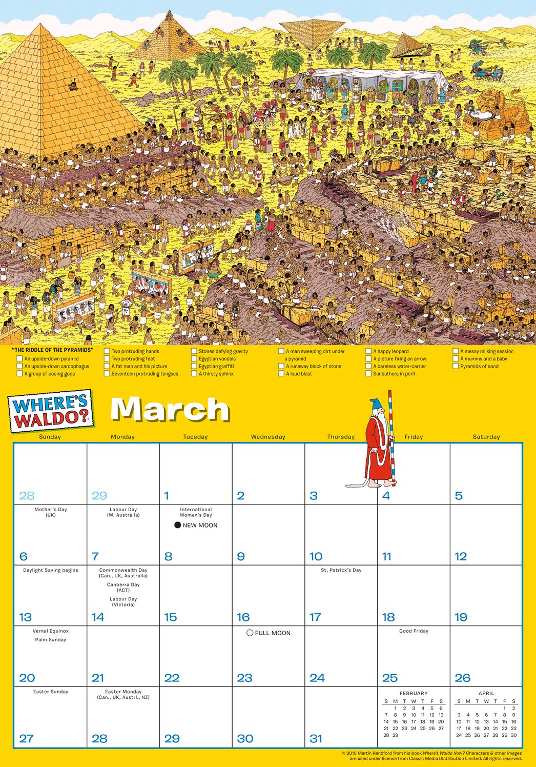 2016 Where's Waldo? Wall Calendar