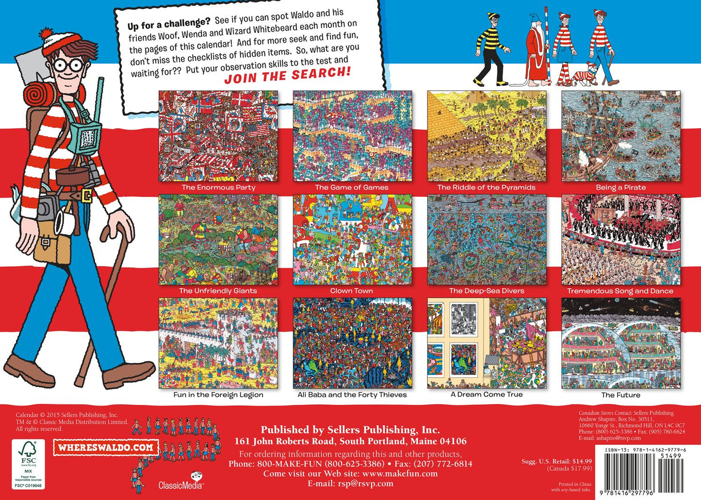 2016 Where's Waldo? Wall Calendar