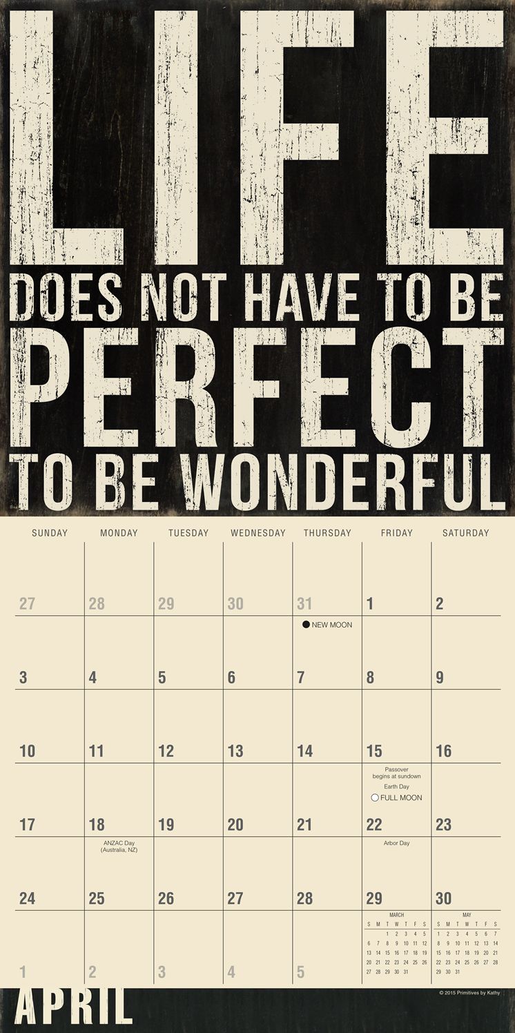 2016 Words to Live By Wall Calendar