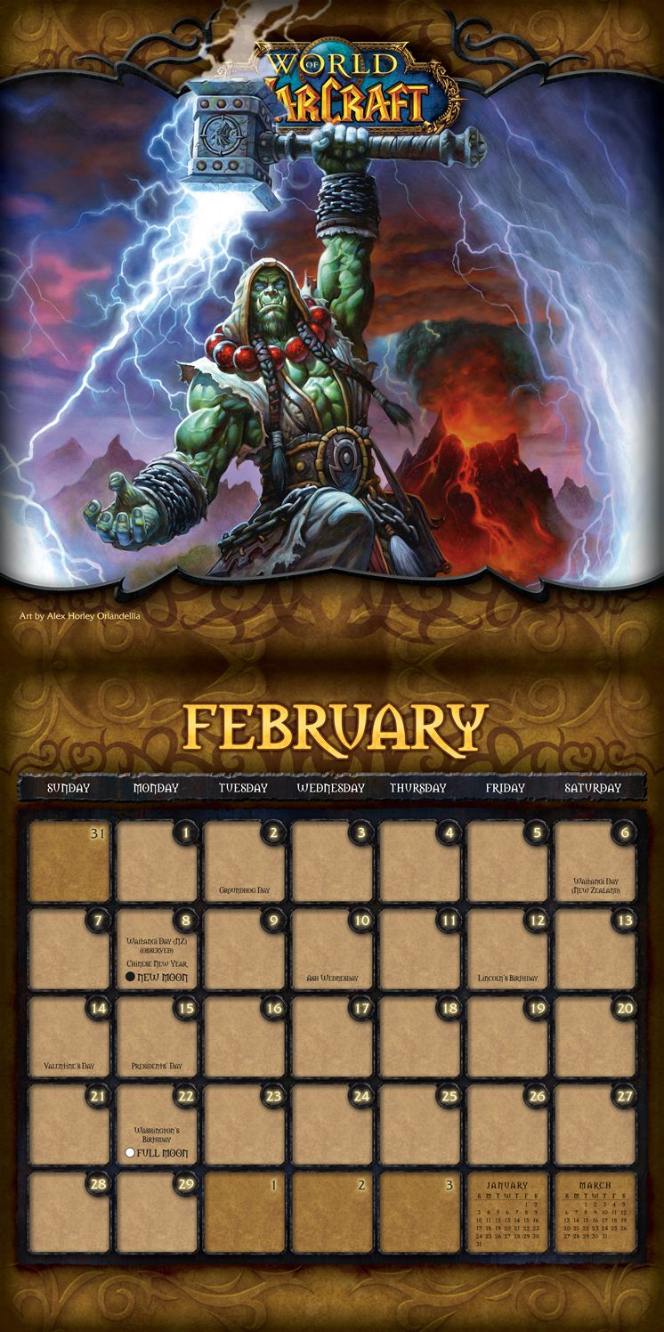 2016 World of Warcraft Wall Calendar