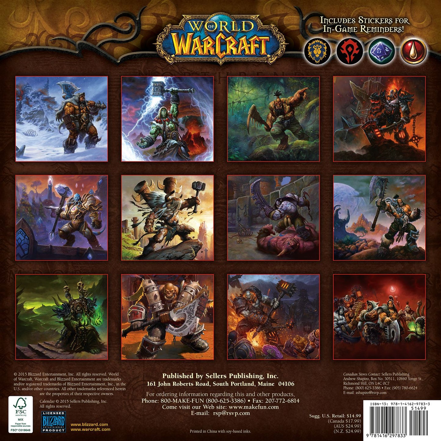 2016 World of Warcraft Wall Calendar