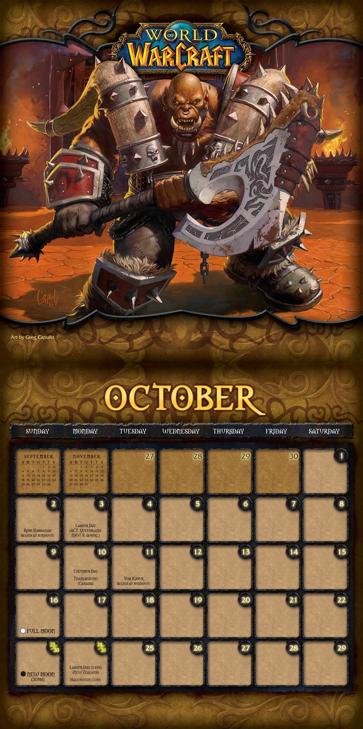 2016 World of Warcraft Wall Calendar
