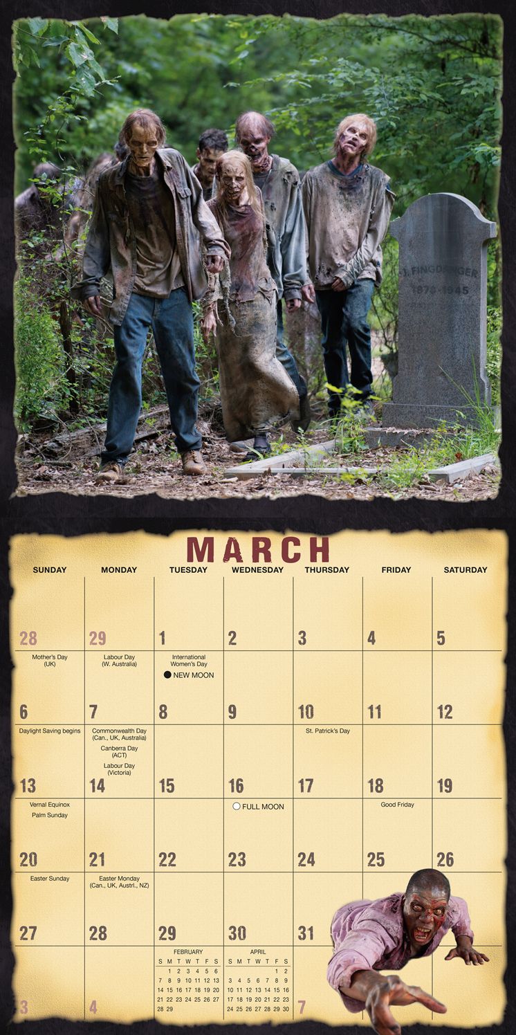 2016 Walkers, The: Eaters, Biters and Roamers of AMC Walking Dead Wall Calendar