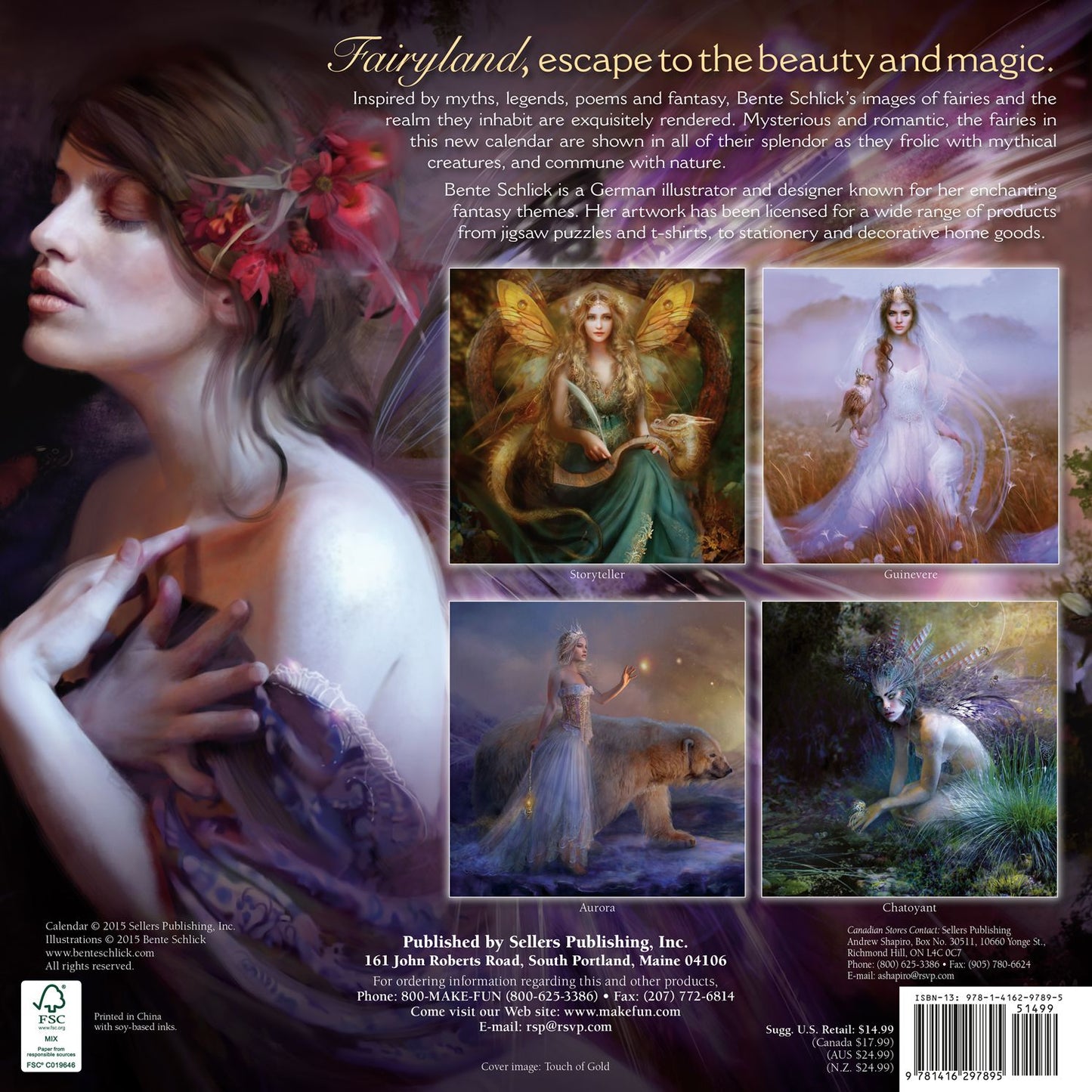 2016 Fairyland Bente Schlick Wall Calendar