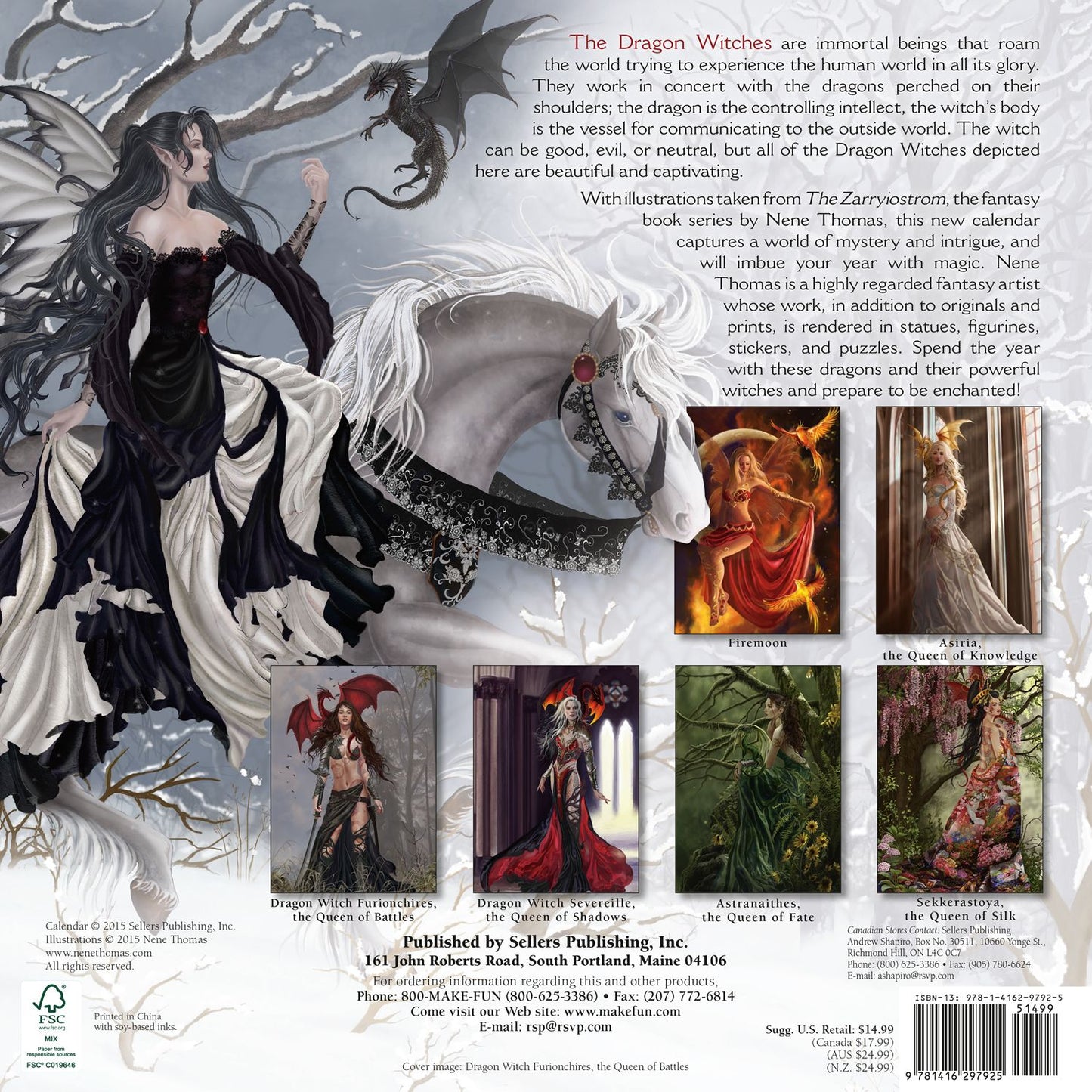 2016 Dragon Witches Nene Thomas Wall Calendar