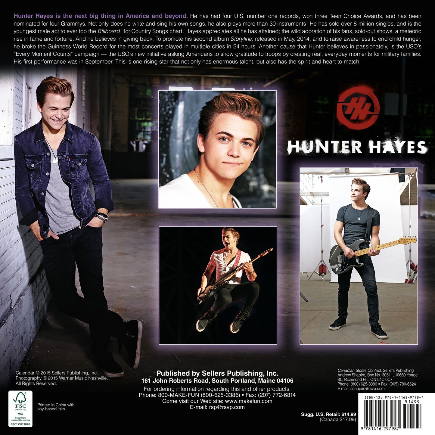 2016 Hunter Hayes Wall Calendar