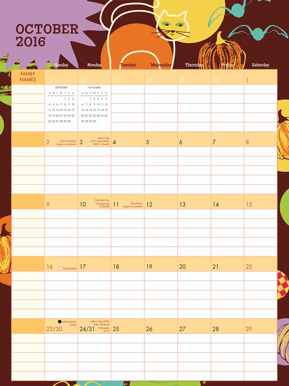 2016 Busy Family Planner Wall Planner Calendar