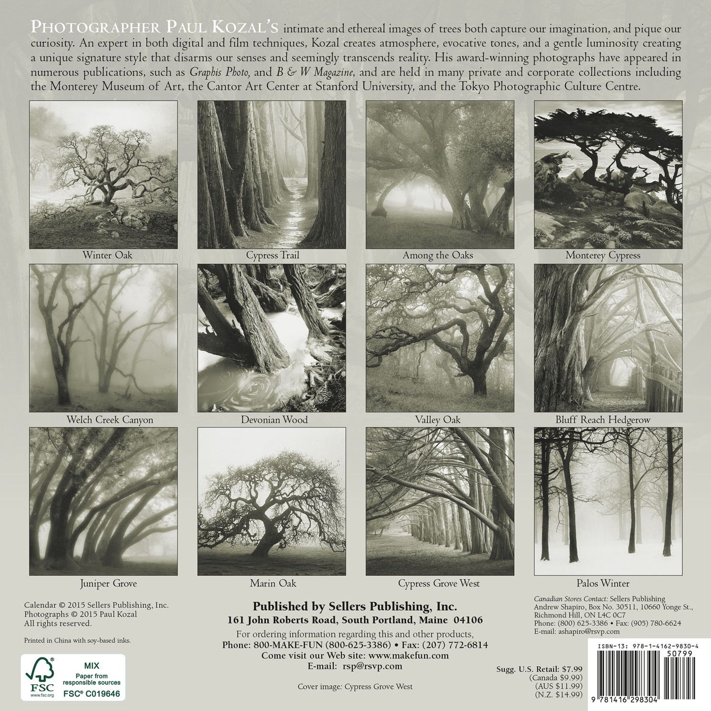 2016 Nature of Trees, The Mini Wall Calendar