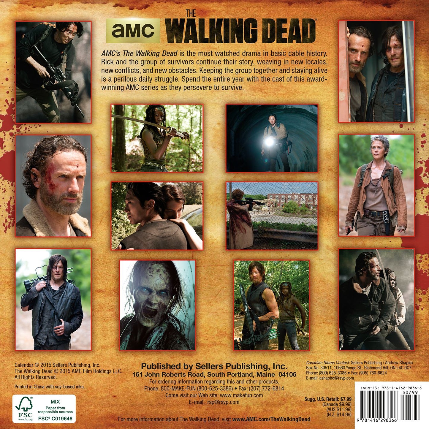 2016 Walking Dead, The Mini Wall Calendar