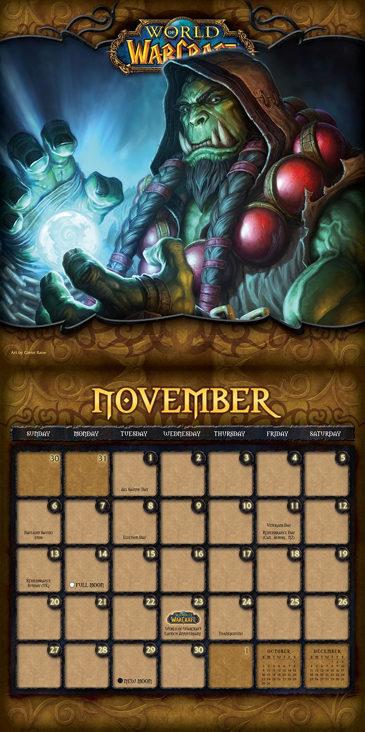 2016 World of Warcraft Mini Wall Calendar