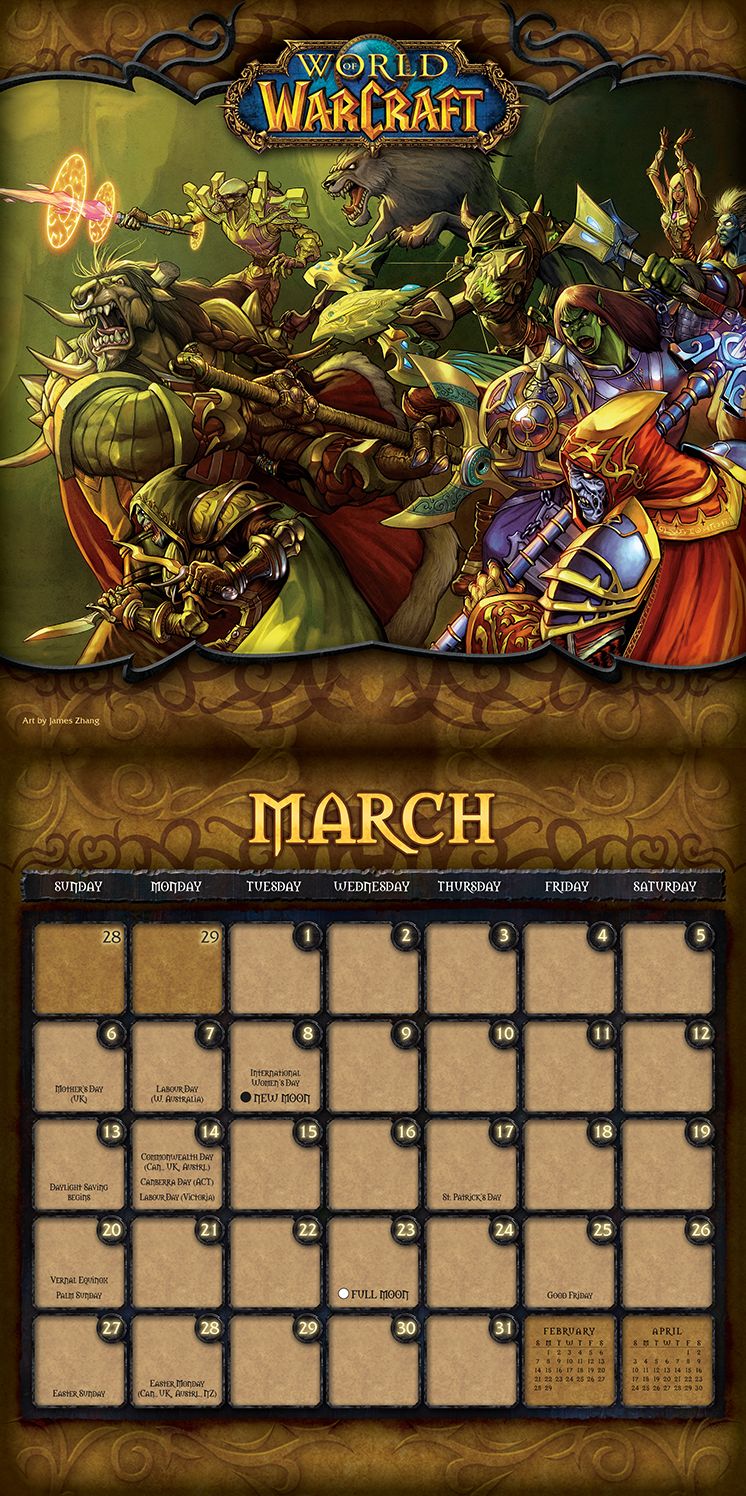 2016 World of Warcraft Mini Wall Calendar