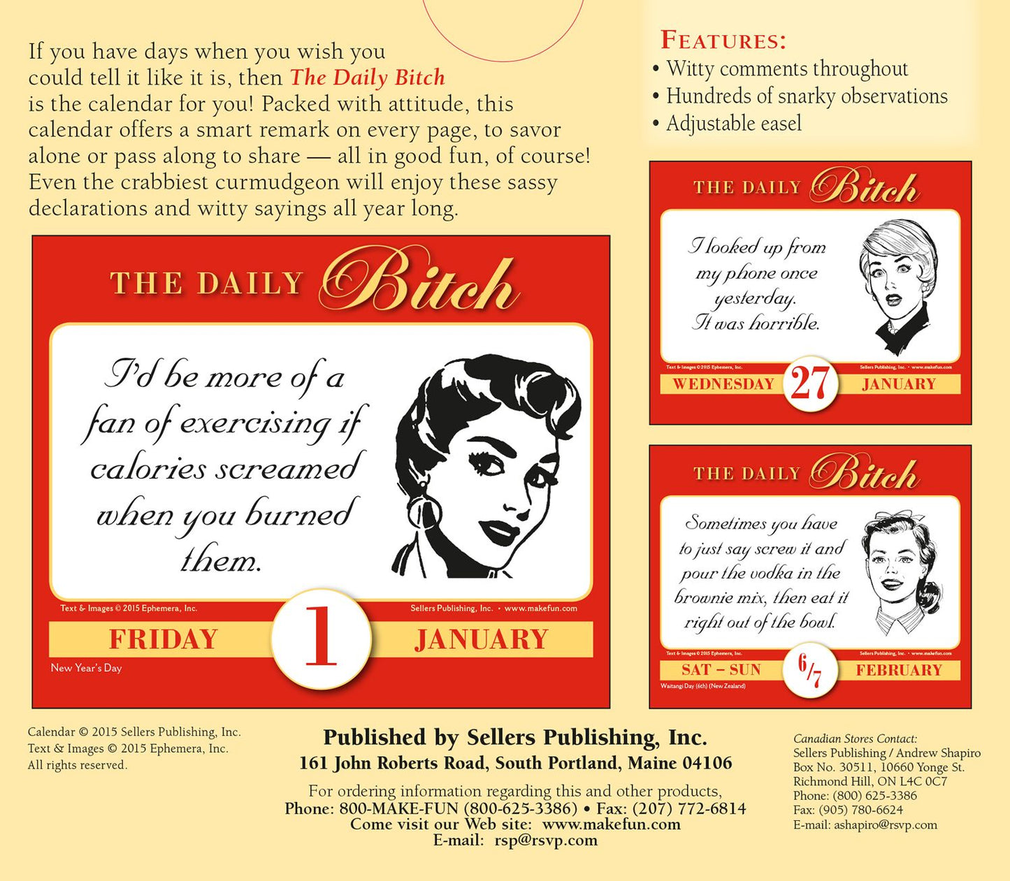 2016 Daily Bitch Box Daily Calendar