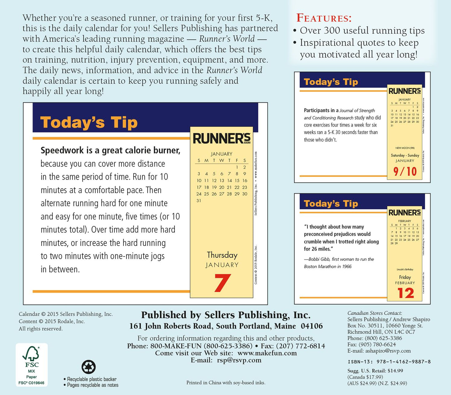 2016 Runner's World Box Daily Calendar