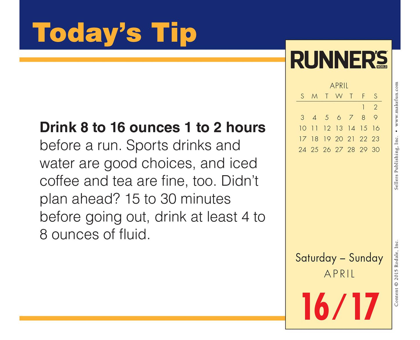 2016 Runner's World Box Daily Calendar