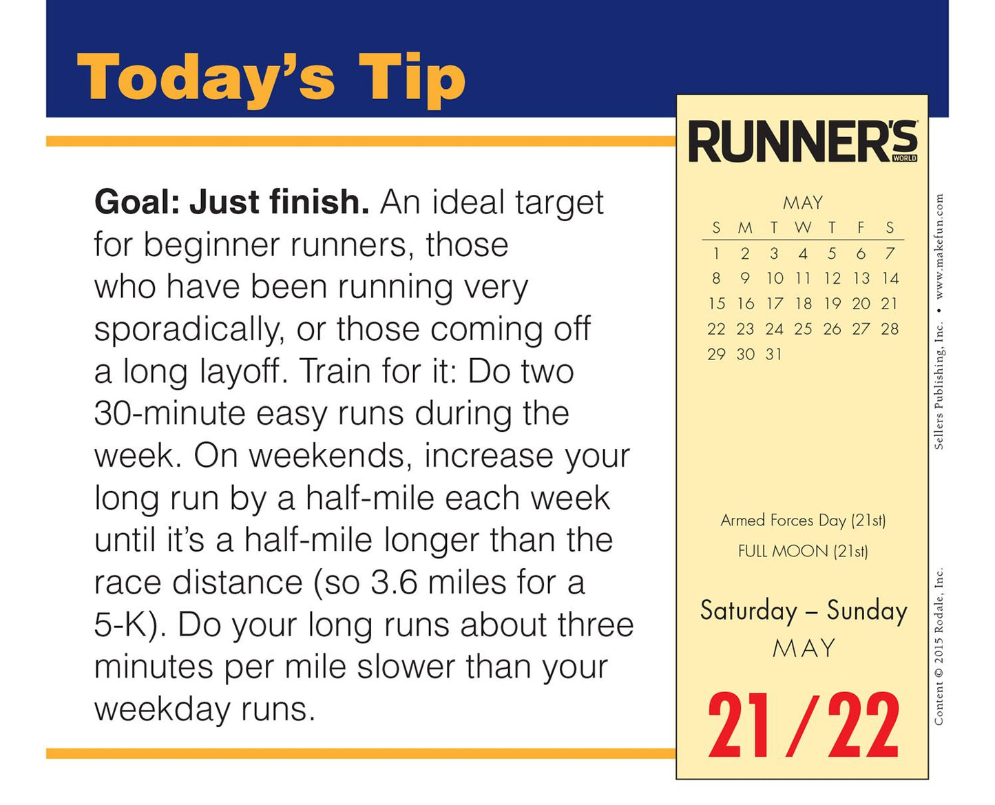2016 Runner's World Box Daily Calendar