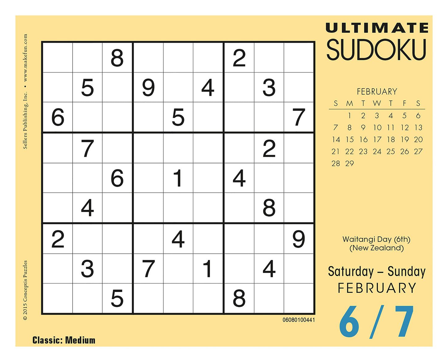 2016 Ultimate Sudoku Box Daily Calendar