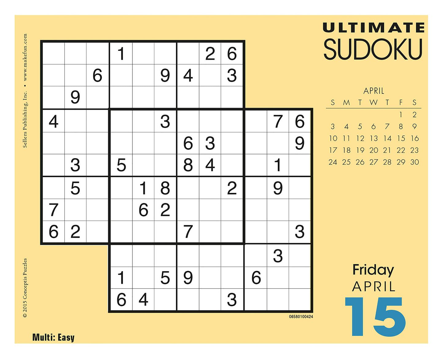 2016 Ultimate Sudoku Box Daily Calendar