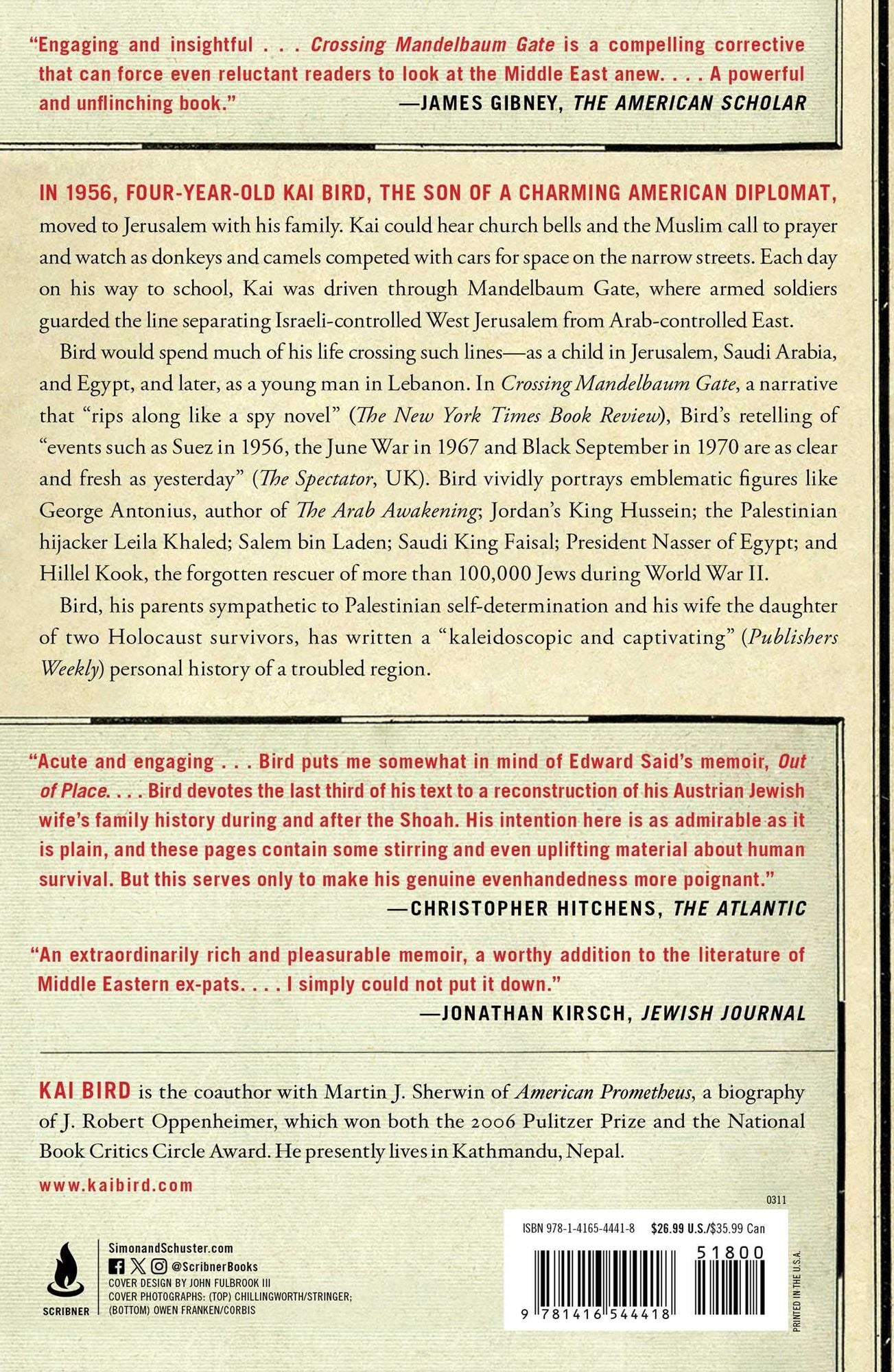Crossing Mandelbaum Gate: Coming of Age Between the Arabs and Israelis, 1956-1978