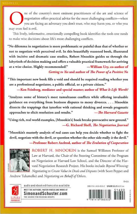 Bargaining with the Devil: When to Negotiate, When to Fight